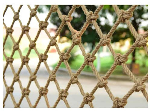 XCYYBB Kindersicherheitsseilnetz – Jute-Schnur, Netz, Gartennetz, Hanfseil, Netz, Cargo-Seil, Kletternetz, Durchmesser 10 mm, Masche 15 cm, Hanfseil, 3 x 3 m