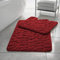 click2style Memory Foam Bath Mat 2 Piece Set Pebbles Non Slip Pedestal and Bath Mat Toilet Bathroom (Red)