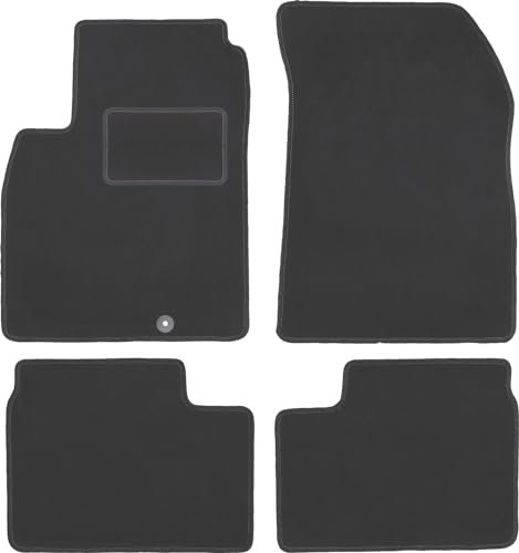 Wielganizator Velours Fußmatten 4-TLG Set passend für Nissan Micra K13 (2010-2016) | Qualität: CARLUX, passgenau, Graphit/Grau