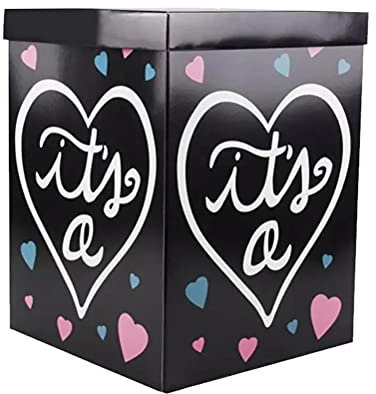 TOYANDONA – 1 boîte de révélation du sexe pour ballons, 30 x 30 x 40 cm, - boîte à ballons noire pour garçon ou fille