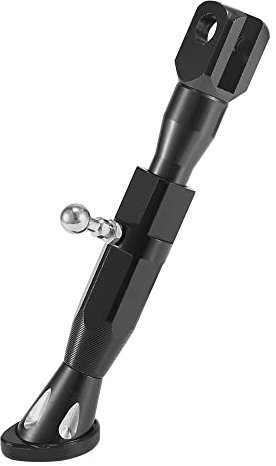 Motoforti Universale Regolabile Moto Cavalletto Supporto Laterale Stand CNC Lega di Alluminio Nero 1 Set