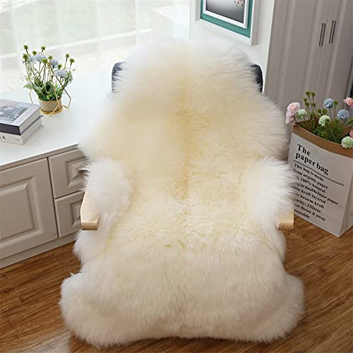 Altlue Lammfell Teppich Echtes Lammfell Fellteppich Stuhlauflage Fell Teppiche Dekofell Echtfell Sitzfell Stuhl Felle Für Stühle Sofa (70X100cm) (Color : 2)