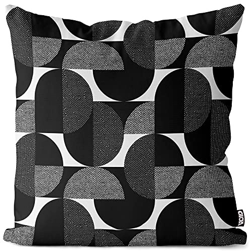 VOID Schwarz Weiß Retro Muster Kissenbezug Kissenhülle Sofakissen Kissen Deko Outdoor-Kissen Dekokissen, Kissen Größe:60 x 60 cm