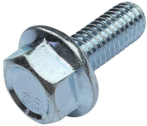 AERZETIX - C52318 - Juego de 10 - Perno de brida - tornillo de cabeza hexagonal con brida - M6x16mm - DIN 6921 - dureza 8.8 - en acero galvanizado - tornillo de montaje