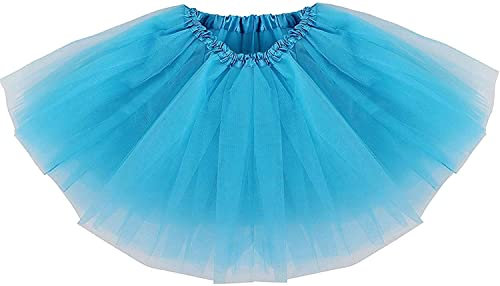 Ruiuzioong Damen Teen Tutu Rock Erwachsene Klassische Elastische 4 Schichten Tüll Tutu Rock für Dress Up Party Ballett Tanzen (Himmelblau)