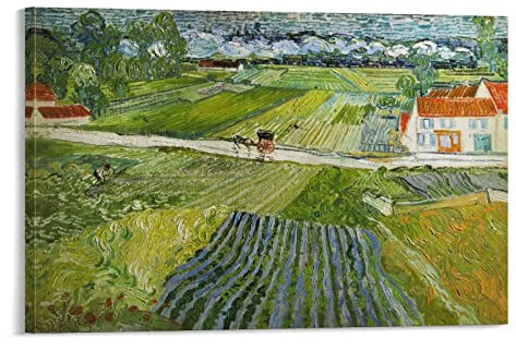 Vincent Van Gogh – Landschaft bei Auvers nach Regen – dekoratives Gemälde auf Leinwand, Wandkunst, Wohnzimmer, Poster, Schlafzimmer, Gemälde 50 x 75 cm