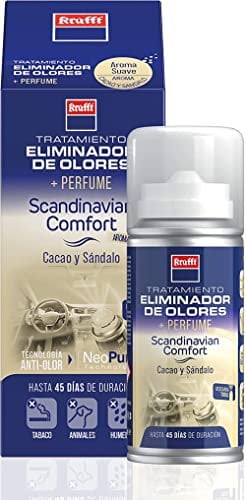 Krafft Tratamiento Eliminador de Olores de Descarga Única, Neutralizador de Olores Coche con Aroma Scandinavian Confort 150ml