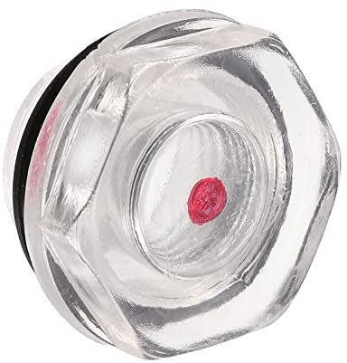 M METERXITY Plastica Olio Livello Vista Vetro con cerchio Tenuta - Aria Compressore Raccordi Controllo Pompa Olio Livello Applicazione Serbatoio (1/2 PT Chiaro Nero Rosso)