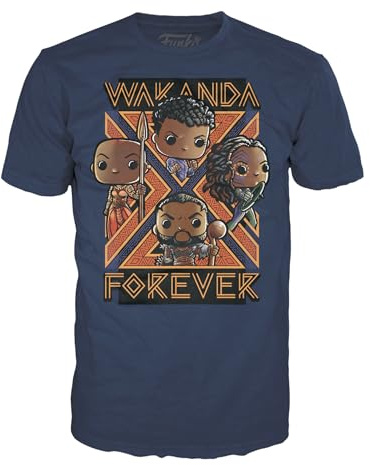 Funko Boxed Tees: Black Pander - Wakanda Forever - Group - (XL) - Black Panther - Wakanda Forever - T-Shirt - Clothes - Gift Idea - Short Sleeve Top for Adults Unisex Men and Women - Movies Fans