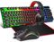SweetWU Gaming Keyboard, Mouse, Headset & Mouse Pad Kit - Rainbow LED Backlit Wired - Ergonomic - USB - PC Compatible