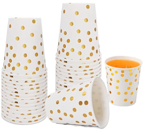 Gobelets en papier jetables 250ml, 25 gobelets en papier biodégradables, idéal pour les fêtes, fêtes d'anniversaire d'enfants, anniversaires, mariages, fêtes, activités de plein air, Noël