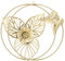 Tissting Gold Wanddeko Skulptur 32cm Rund 3D Stereo Blumen Schmetterlings Wand Dekoration Metall Minimalistisches Modernes Deko Wandkunst Wandbehang für Schlafzimmer, Wohnzimmer