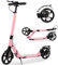 Kickscooter, Tretroller für Kinder ab 8–12 Jahren, 200 mm große Räder, Roller für Erwachsene mit Scheibenbremsen, Erwachsenenroller mit Tragegurt und doppelter Stoßdämpfung, Faltbarer Tretroller