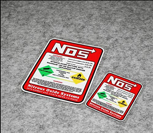 Creative Car Racing Stickers NOS Nitrous Oxide Systems Stickers Tuning Motocross Vinyl Racing Car Styling for Drag Racing,10cm