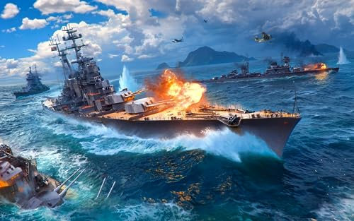 Puzzle 1000 Teile Zweiter Weltkrieg Seeschlacht Schlachtschiff 75 * 50Cm