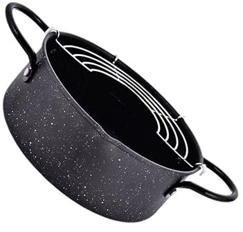 DELURA 1 PC kit de brillant à lèvres wok japonais poêles antiadhésives en acier inoxydable poêles friteuse tempura japonaise friteuse avec filtre friteuse amovible marmite snack tempura pot/65