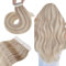 Hetto Tape Extensions Echthaar Blond Tape in Extensions Echthaar 45 cm Highlights Mittel to Licht Blond Seidig Gerade Invisible Tape Klebe Remy Haarverlangerung 20pcs 50g #18/613