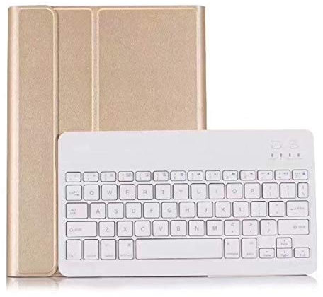 QISUO PU-Schaum-Tablet-Tastatur-Schutzhülle, kompatibel mit Huawei Mediapad M5 Lite 10 10,1 Zoll (BAH2-W09 BAH2-L09 BAH2-W19) (Farbe: Gold)