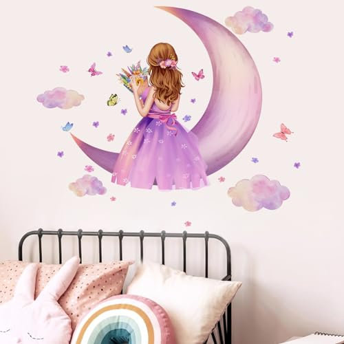 Wandtattoo Kinderzimmer Mädchen Wandaufkleber Kinderzimmer Schmetterlings Mädchen Wandaufkleber Blumen Fee Wandtattoo Wandsticker Für Babyzimmer Schlafzimmer Hause Wanddekoration