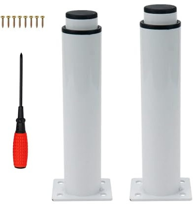 EURXLQ 2 Pied de Meuble Reglable,Pied de Lit,Pieds de Meubles,Pied Reglable pour Meuble,Pied Meuble Salle de Bain,Pieds Table Basse,Hauteur Réglable,Capacité de Charge 800kg (Blanc, 25-43 cm)