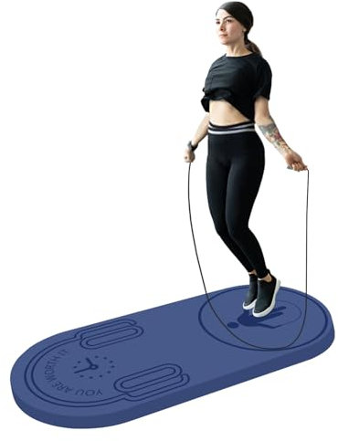 LaiEr Springseilmatte, Knieschutz, Stoßdämpfung, Springseil, Matte, Fitness-Trainingsmatte, rutschfest für Zuhause, Fitnessstudio (Green,140 x 62 x 30 mm)