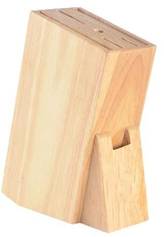 Porta Cuchillos Cocina Universal de 7 Ranuras, Soporte Cuchillos de Madera Maciza, Tacoma sin Cuchillos, Sujeta Cuchillos con Soporte para Tijera