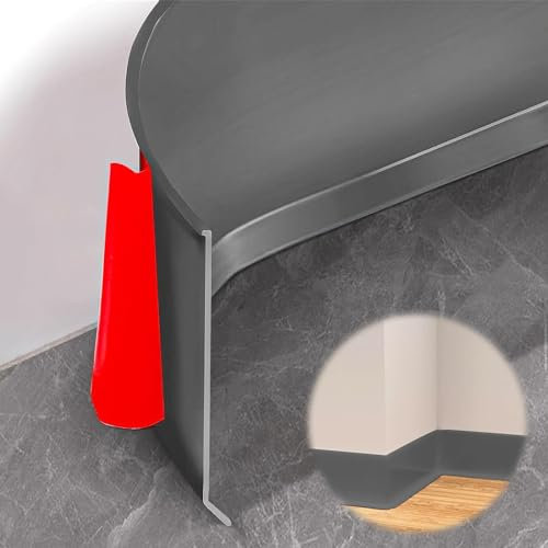 YushengTai Weichsockelleiste selbstklebend, 10cm x 10m PVC Sockelleiste Selbstklebend, Weich Sockelleiste Abschlussleiste, Flexible skirting Board Trim für Küche und Badezimmer (Grau)