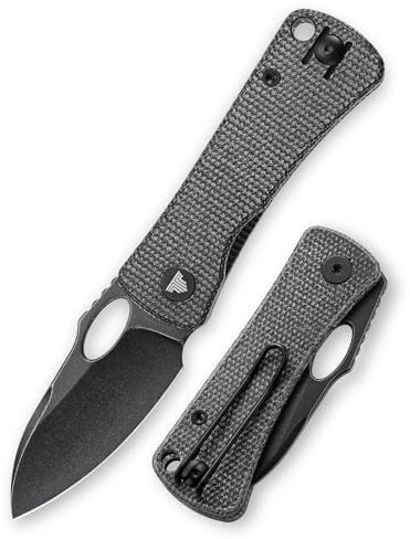TRIVISA Mini Taschenmesser Klappmesser -Zweihandmesser Klappmesser aus 5.2cm Sandivk 14C28N Stahl - Klein EDC Messer - Klappmesser Campingplätze Outdoor，Micarta Handgriff，Andromeda-04B