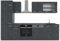 Vicco Küchenzeile R-Line, Küchenblock, Schwarz Beton/Anthrazit, 300 cm AP Anthrazit