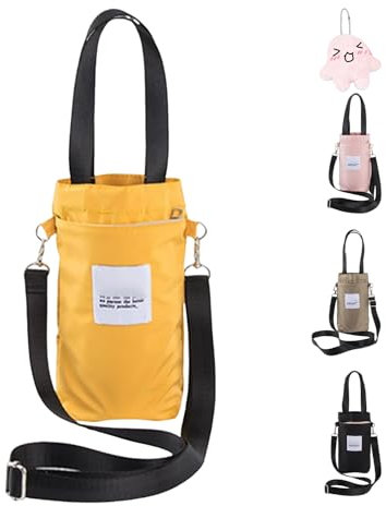 Hohny Qudai Water Bottle Pouch with Strap, Qudai Outdoor Multifunctional Bag, Qudai Bottle Bags with Adjustable Shoulder Strap, Large Size Crossbody Portable Hand-Held Water Cup Buggy Bag (Yellow)