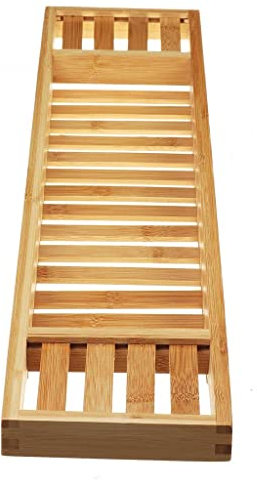 Estante para bañera de baño de 70cm, Bandeja de Almacenamiento para bañera Caddy, Organizador para Libros y Toallas