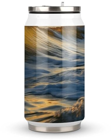 Coke Cups, Dawn Ocean Waves bedruckte Dosen, Edelstahlbecher, personalisierbare Cola-Becher sind perfekt für Fitnessstudio, Reisen, Zuhause, Laufen, Büro, Picknick, Camping, Garten, Outdoor, Hotel,