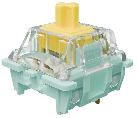Kutethy X Gateron JADE Series 3.0 Double-stage spring Yellow Switches,3-Pin 55gf Linear/Pre Lubed for Mechanical Keyboard(Yellow,72pcs)
