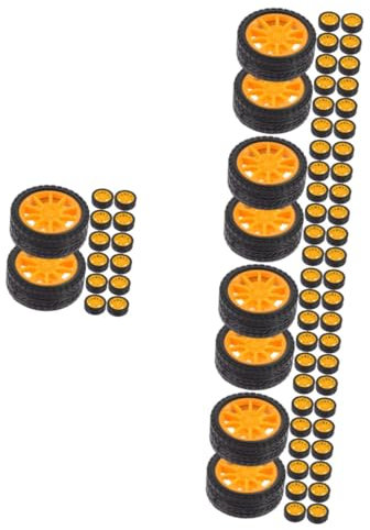 Toyvian 100 STK Radspielzeugautoreifen Kinder Spielzeug Auto Zubehör Spielzeug Auto Reifen DIY Autoräder LKW-Wellenrad Spielzeugautorad Wissenschaftsprojekträder Auto montieren räder Gummi