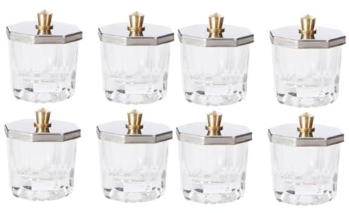 FRCOLOR 8pcs Nail Art Gel Polish Dappen Dish Cup Acrylic Liquid Powder Bowl for Manicure