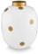 Pip Studio Vase Metall Dots weiß-Gold 32cm