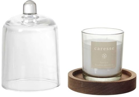 HOME DECO FACTORY, BO0080, Bougie parfumée sous Cloche Softness, Design élégant, Senteur apaisante Brume des Bois, idéale pour la détente et la décoration, Taille 10 cm, Couleur Transparente