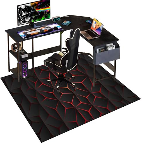Alfombra Silla Gaming Antideslizante 70 x 100 cm, Protector Suelo Silla Ruedas, Alfombrilla de Protección para Suelos Duros, Tapete Protector de Suelo, Alfombrilla para Silla de Oficina Gaming