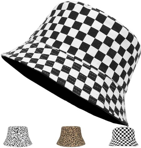 AUNGKWANG Retro Bucket Hat, 80 90er Style Unisex Fishing Hut, Modische Fischerhut, Doppelseitig Sonnenhut, Faltbar, für Disco Hip Hop Outdoor