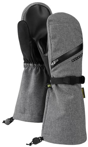 Burton Kids' Vent Ski and Snowboard Waterproof Mittens (Grey Heather, Large)