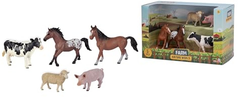 Simba 104343102 Farm Figure Set with Farm Figures, Toys, Horse, Galloping Horse, Sheep, Pig, Cow, 10-15 cm, from 3 Years