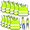 EASYKEENECOM 9 Stück Warnweste Kinder, Sicherheitsweste Kinder, Warnwesten Auto für Kinder, Reflektorweste Kinder für Straßenverkehr Schutz Jungs Mädchen, Kinderwarnweste (42 * 47cm)