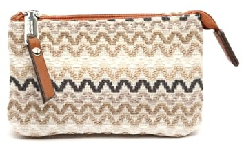 MISAKO Tarvos Jacquard Bedruckte Münzbörse mit Reißverschluss Damen - Tarvos Beige 9x14x3cm