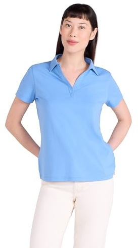 Mountain Warehouse Womens UV Polo - UV Protection Ladies T-Shirt, V Neck Top, Lightweight Tee Shirt - for Spring Summer Running, Hiking & Outdoors Bright Blue Women's Size 4