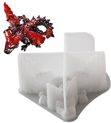 Generisch Drache Silikonform, Tierharzformen | Kristallgeflügelter Drache Silikonform - Drachenspielzeug-Silikonform, ästhetische Schreibtischdekoration, Fondantform für Kuchendekoration
