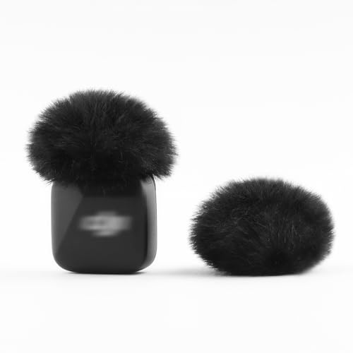 LEFXMOPHY Windscreen for DJI MIC MINI Wireless Microphone 2024 Latest Version Furry Wind Muff Deadcat Cover, 2-Pack Black