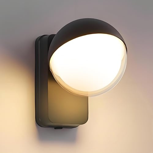 DYKUWEY 18W Außenwandleuchte Außenlampe, LED Wandleuchte Aussen, wandlampe mit Schwenkbar Spherical LED, IP65 Innen Außen aussenlampe wand,Warmweiß außenleuchte 3000K für Garten Terrasse Schlafzimmer
