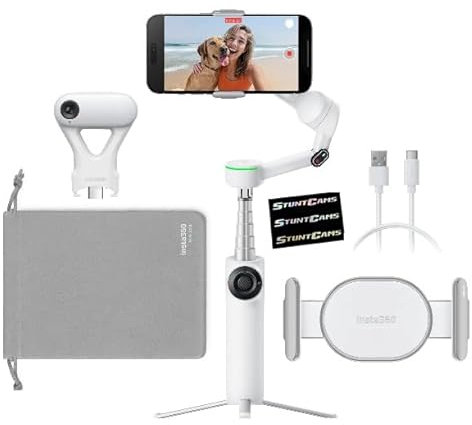 Insta360 Flow 2 PRO Gimbal Stabilizer for Smartphone, AI Tracker Bundle, 3-Axis Stabilization, Built-in Tripod, Deep Track 4.0 Auto Tracking Phone Stabilizer Creator- White