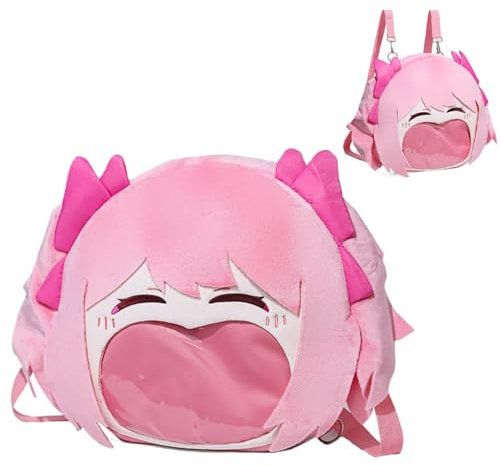 SUJEBRAN Kaname Madoka Schul Rucksack Für Schüler Age 8+, 35 Cm / 13.8 Zoll Große Kapazität Mehrschichtigen Bookbag, Niedliche Figur Rucksack Für Reisen/Arbeit