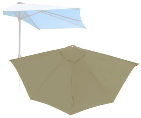 BLGVGKLPNT Nonotse Demi-parasol de terrasse de 2.7m,Parasol Demi Rond,Demi Parasol Balcon,Petit Parasol Balcon,Parasol de jardin Parapluie de terrasse pour parasol de terrasse (Khaki A,2.7m-5 ribs)